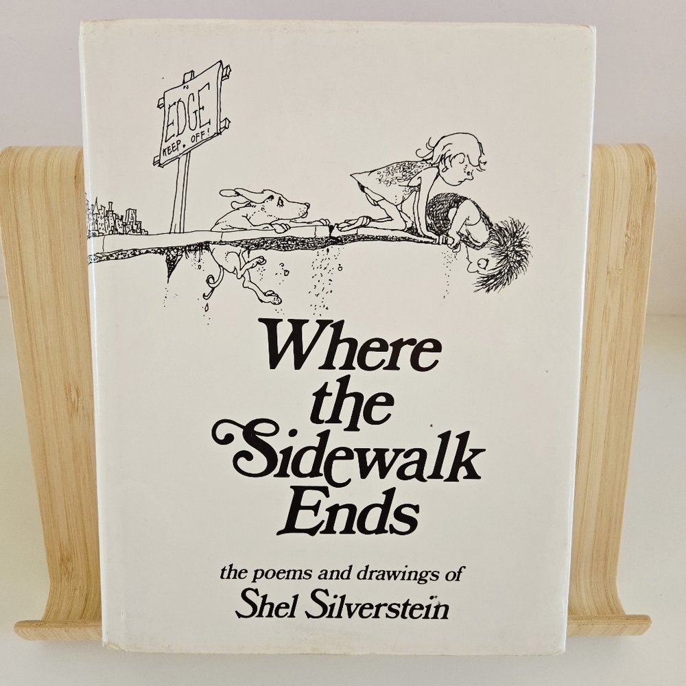 Where the Sidewalk Ends Shel Silverstein 1974 Evil Eye Music HC DJ Poetry -GOOD